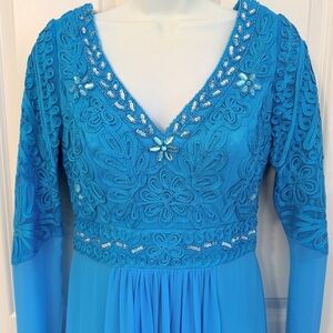 Sue Wong Formal Gown NWT Long Dress Blue Embellished Size 2